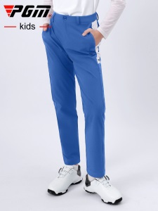 PGM儿童高尔夫服装 男童长裤 青少年夏季运动球裤子 弹力腰带童装