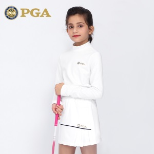 美国PGA秋冬儿童高尔夫衣服青少年长袖打底衫女童裙子时尚T恤套装