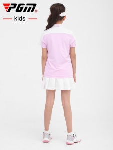 PGM儿童高尔夫衣服夏季高尔夫女童装短袖上衣2021新品运动服装