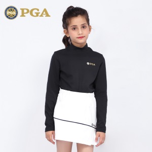 美国PGA秋冬儿童高尔夫衣服青少年长袖打底衫女童裙子时尚T恤套装