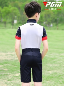PGM儿童高尔夫服装青少年童装儿童高尔夫衣服夏季男童短袖T恤套装