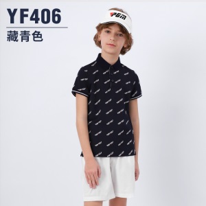 PGM 2021新品男童高尔夫衣服短袖T恤夏季运青少年上衣速干服装