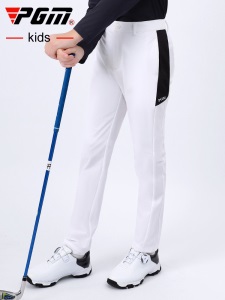 PGM儿童高尔夫服装 男童长裤 青少年夏季运动球裤子 弹力腰带童装