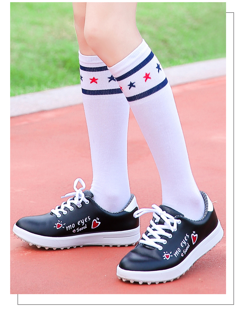 PGM 韩版新品高尔夫球鞋儿童运动鞋子女童防水球鞋青少年防滑鞋钉