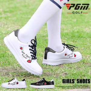 PGM 韩版新品高尔夫球鞋儿童运动鞋子女童防水球鞋青少年防滑鞋钉