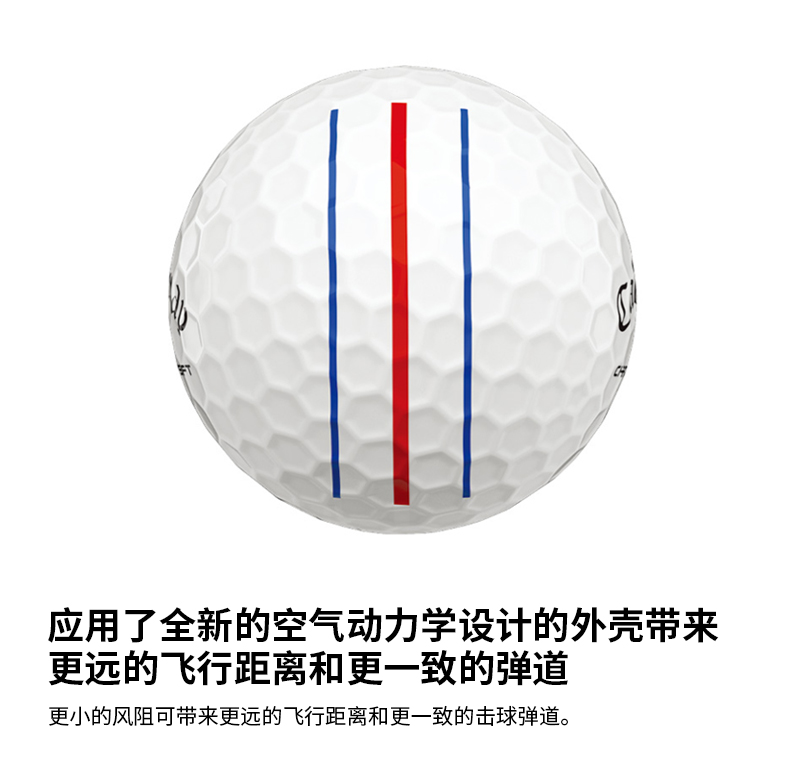 Callaway卡拉威官方高尔夫球全新CHROME SOFT三轨道瞄准线四层球