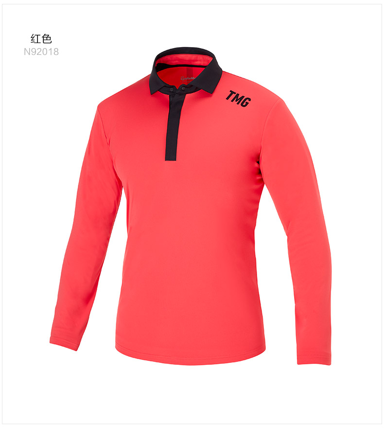 TaylorMade泰勒梅高尔夫服装新款男士舒适防风运动golf长袖POLO衫
