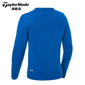 TaylorMade泰勒梅高尔夫春季服装男士毛衣V领设计长袖打底针织衫