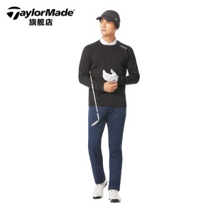 TaylorMade泰勒梅高尔夫服装男士春季休闲针织衫套头衫golf打底衫