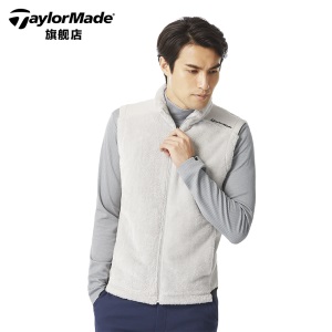 TaylorMade泰勒梅高尔夫服装男士秋冬新款防风运动保暖抓绒背心