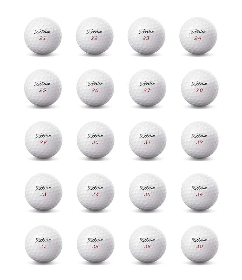 Titleist官方高尔夫球 Pro V1x 特别球号高尔夫球#21-#40个性号码