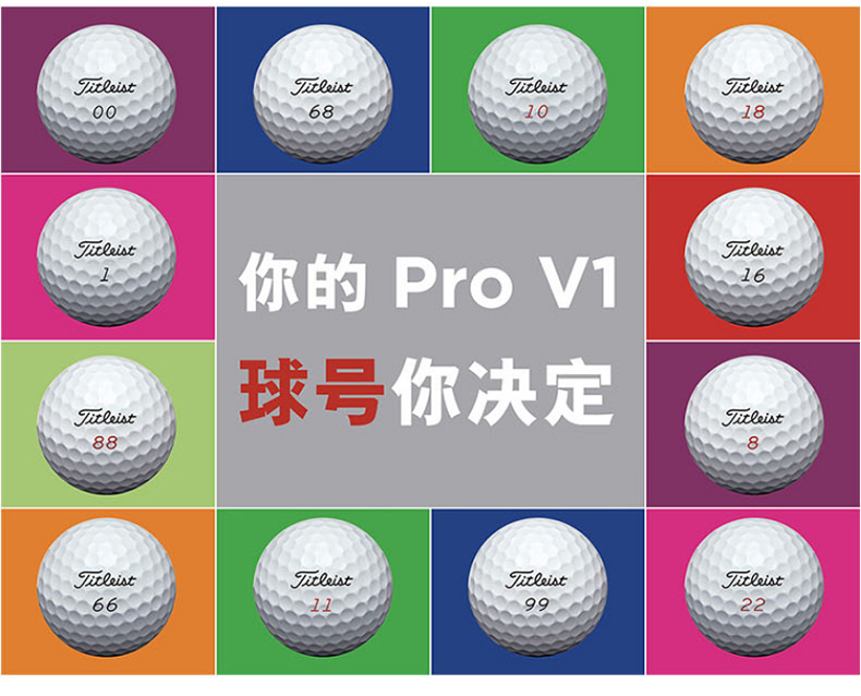 Titleist官方高尔夫球 Pro V1 特别球号高尔夫球#21-#40个性号码