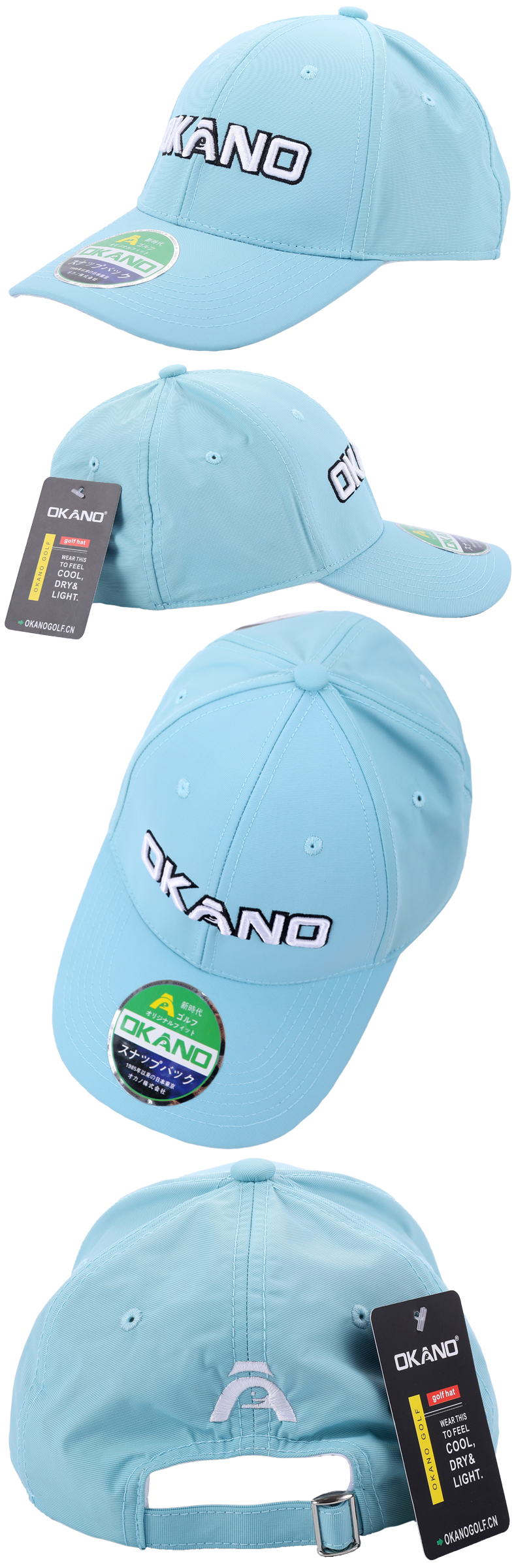 日本OKANO高尔夫男女球帽 透气网球帽 防晒遮阳 可调节职业款男帽
