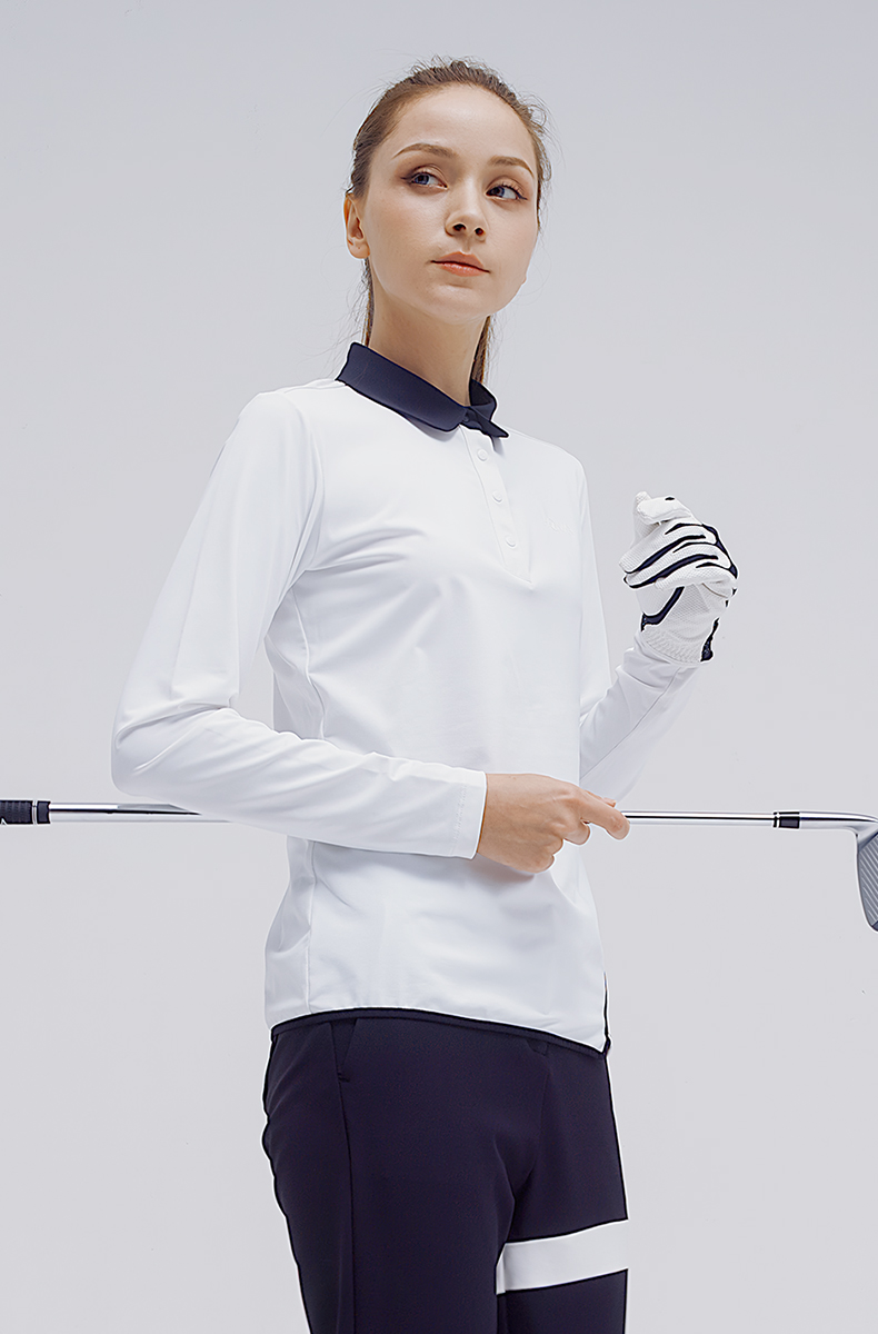 HONMA2021新款高尔夫女子长袖polo T恤修身版型清新配色