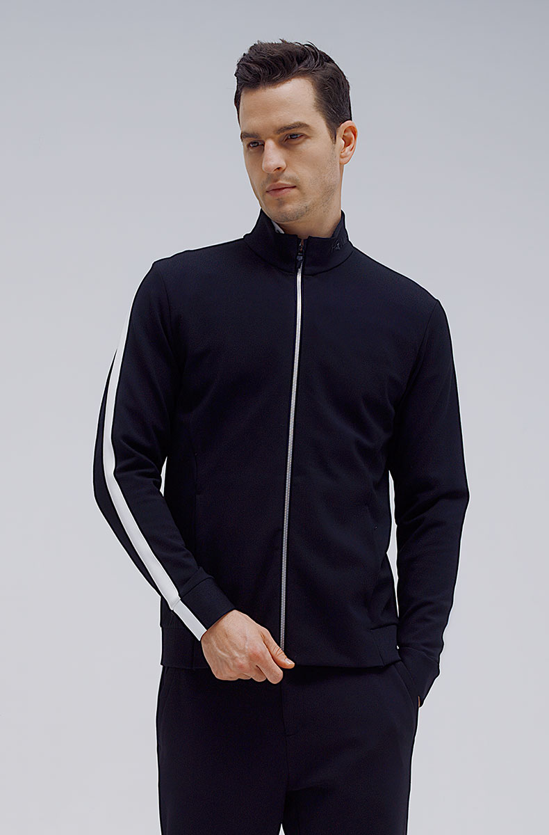 HONMA2021新款高尔夫男子夹克外套拉链立领肩袖撞色条纹设计秋季