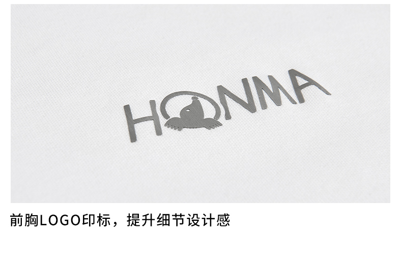 HONMA2021新款高尔夫男子短袖T恤圆领袖口锁边工艺水柔棉触感柔顺