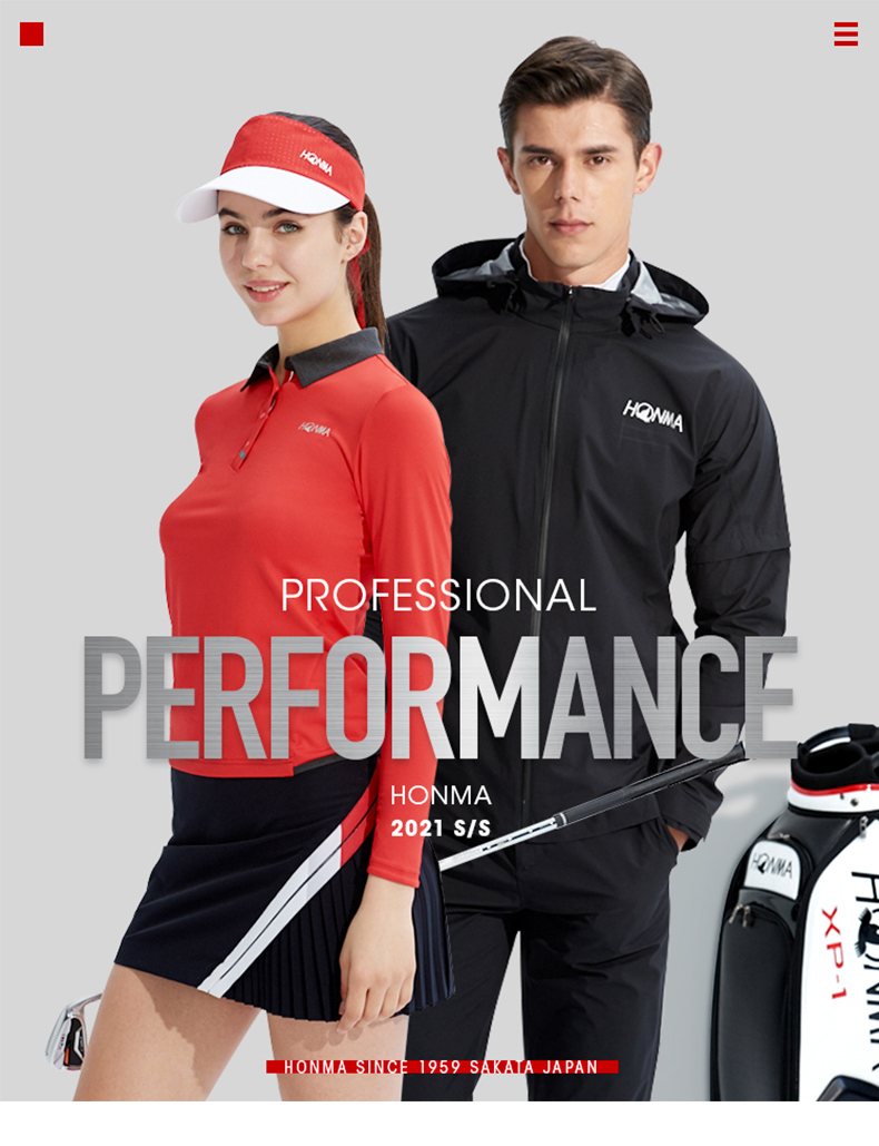 HONMA2021新款高尔夫男子夹克外套冲孔面料拼接弹力运动柔软