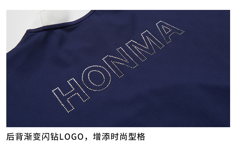HONMA2021新款女子连衣裙圆领哥弟纹面料运动舒适透气赠打底裤