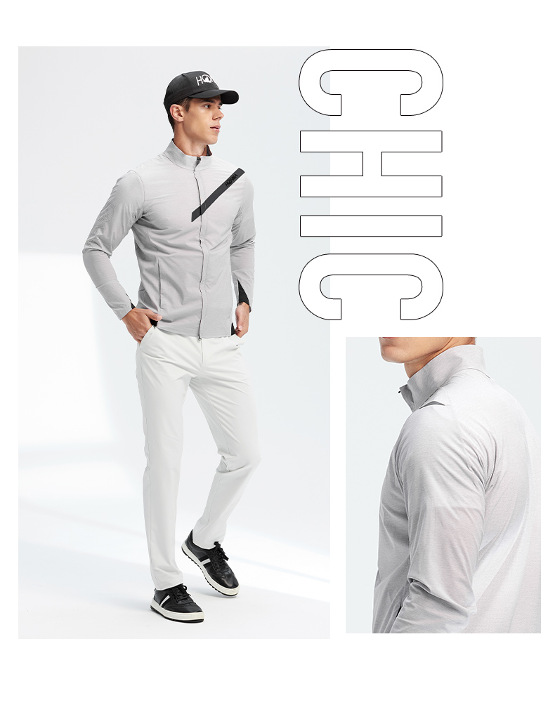 HONMA2021新款高尔夫男子夹克外套棒球领设计运动立领剪裁防水