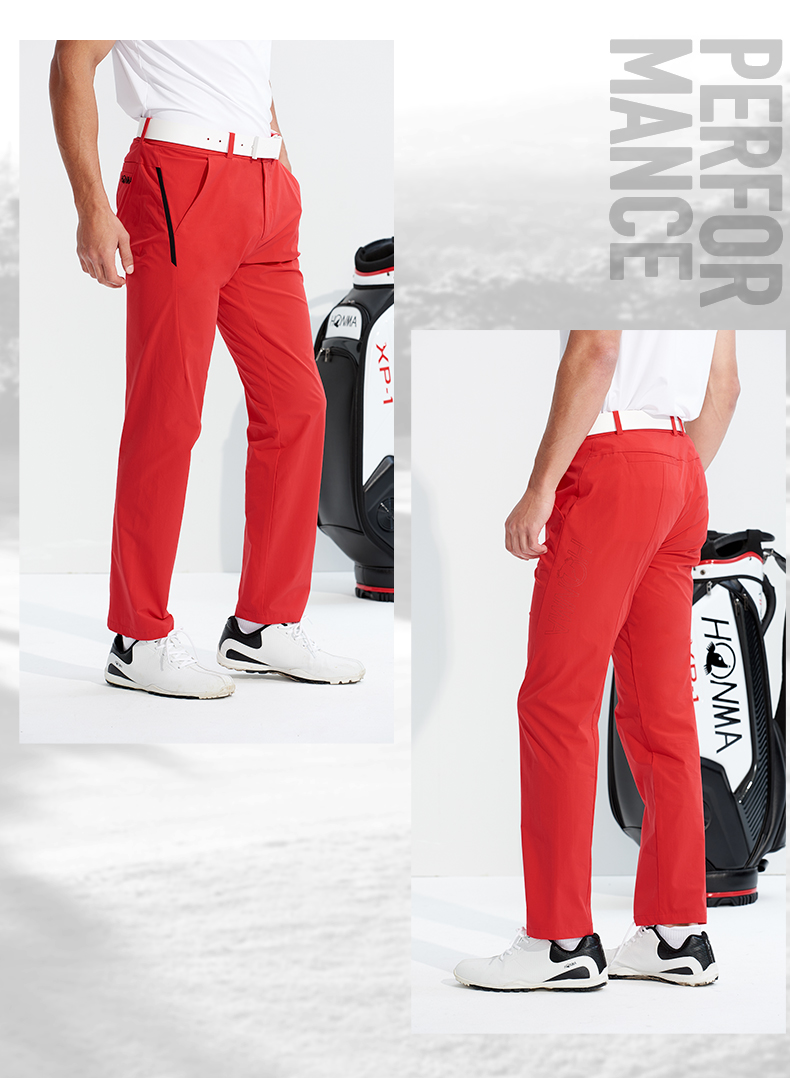 HONMA2021新款高尔夫男子长裤立体直筒版型表面4级防泼水弹力运动