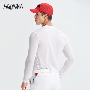 HONMA2021新款高尔夫男子长袖打底衫圆领设计轻薄防晒透气排汗