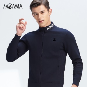 HONMA2021新款高尔夫男子夹克立领针织排汗编织工艺弹力伸展