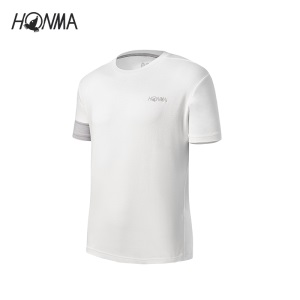 HONMA2021新款高尔夫男子短袖T恤圆领袖口锁边工艺水柔棉触感柔顺
