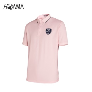 HONMA新款高尔夫男子T恤POLO衫短袖胸口徽章刺绣丝光不易起皱
