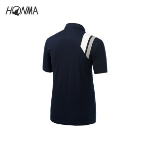 HONMA2021新款高尔夫男子短袖Polo肩部撞色透气清爽舒适