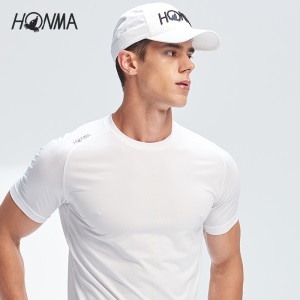 HONMA2021新款高尔夫男子短袖T恤圆领袖口锁边工艺进口面料透气