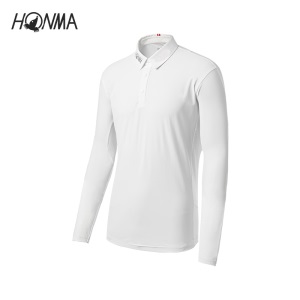 HONMA2021新款高尔夫男子长袖polo哑光面料3D立体剪裁运动