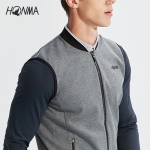 HONMA2021新款高尔夫男子马甲梭织半弧立领设计意大利进口面料