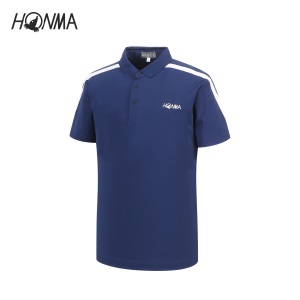 HONMA新款高尔夫男子T恤POLO衫短袖透气弹力面料纽扣门襟