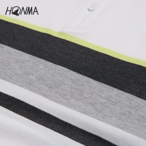 HONMA新款高尔夫男子POLO衫撞色条纹弹力透气柔软挺括GOLF