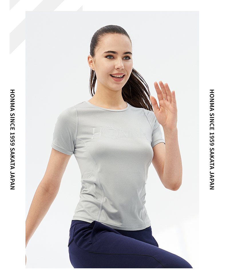HONMA新款高尔夫女子T恤短袖圆领简约时尚夏季立体裁剪透气舒适