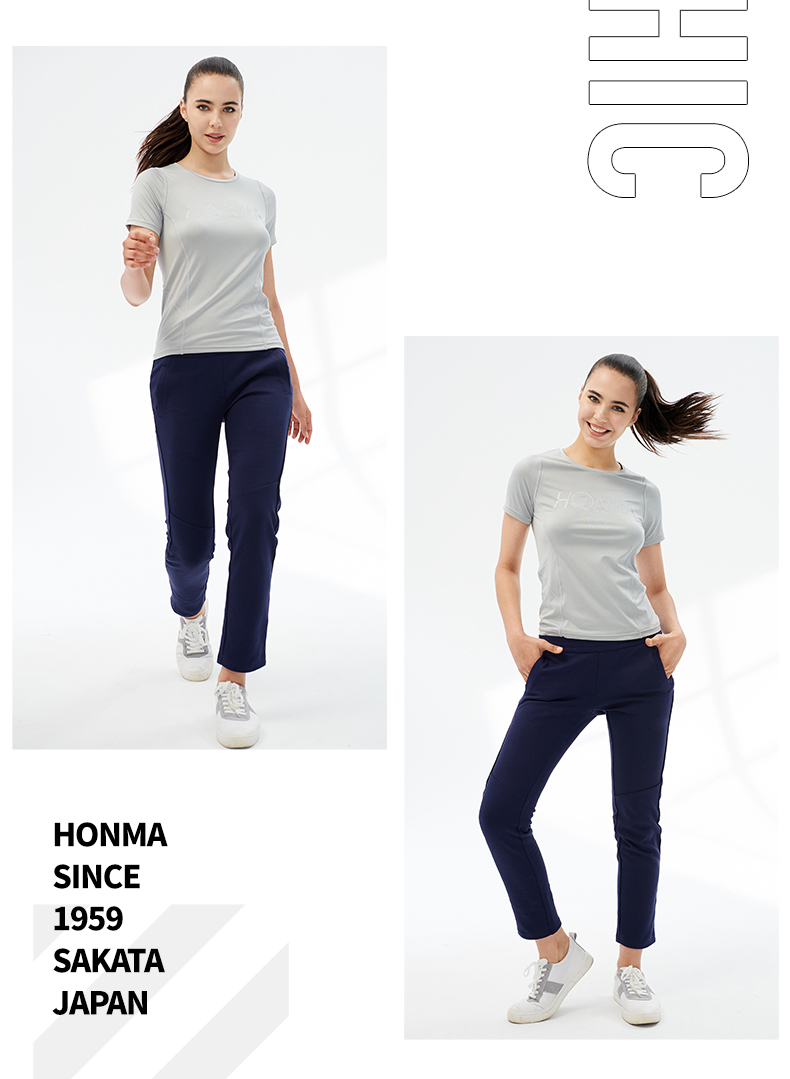 HONMA新款高尔夫女子T恤短袖圆领简约时尚夏季立体裁剪透气舒适