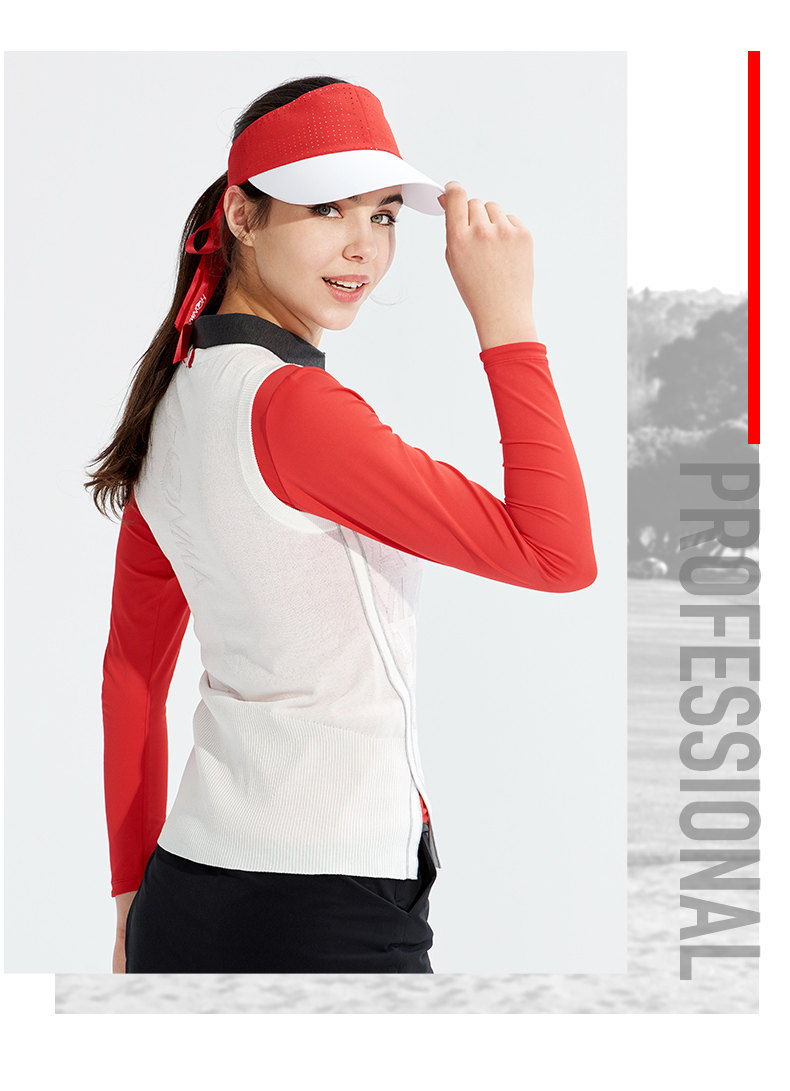 HONMA2021新款高尔夫女子背心毛衫立领提织工艺针织不易变形