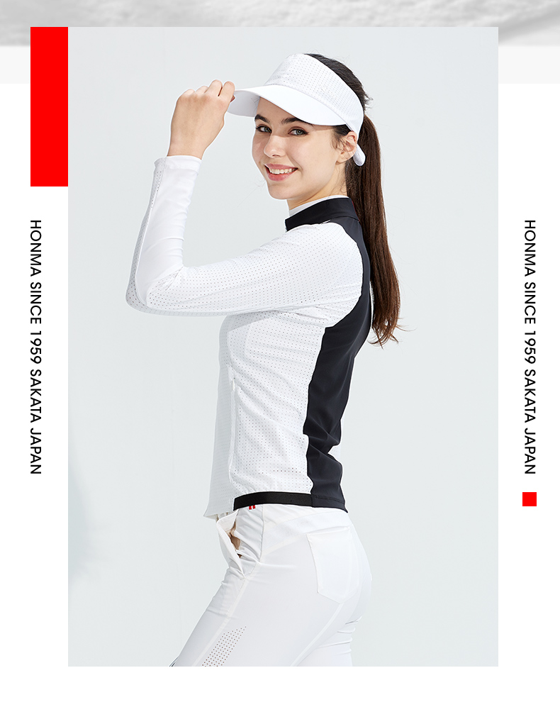 HONMA2021新款高尔夫女子夹克外套冲孔面料防晒舒适透气抗紫外线
