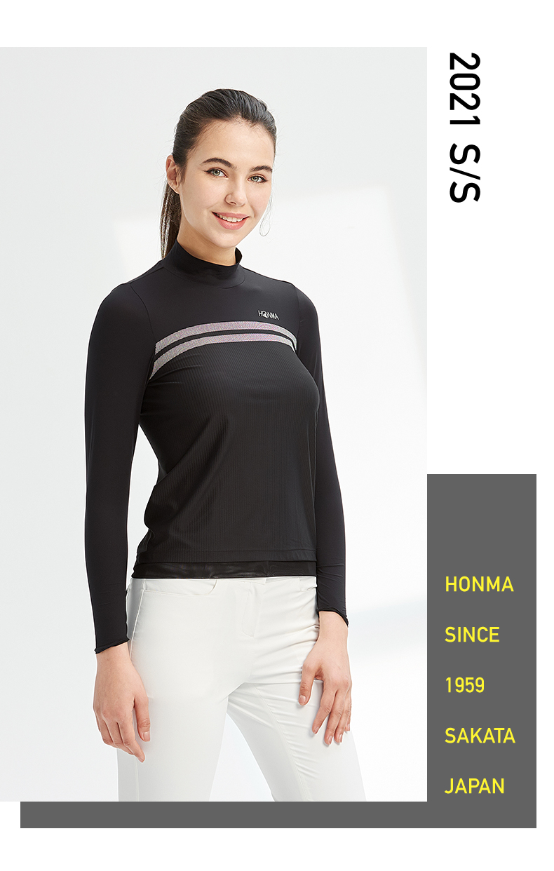 HONMA2021新款高尔夫女子打底衫进口面料莱卡弹力纤维