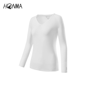HONMA2021新款高尔夫女子打底衫长袖V领设计轻薄防晒透气排汗