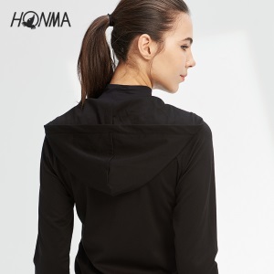 HONMA2021新款高尔夫女子夹克短款连帽休闲运动经典哥弟纹面料