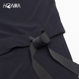 HONMA新款高尔夫女子短袖T恤质感面料学院风海军领蝴蝶抽绳