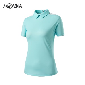 HONMA2021新款高尔夫女子短袖PoloT恤拉链小立领透气