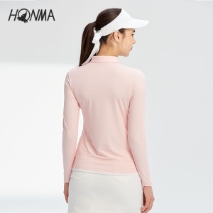 HONMA2021新款高尔夫女子长袖Polo防晒高针消光面料柔软舒适透气