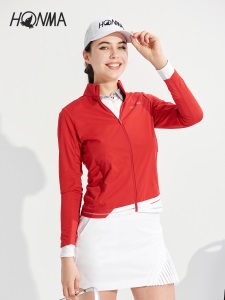 HONMA2021新款高尔夫女子夹克外套短款修身版型防水透湿面料