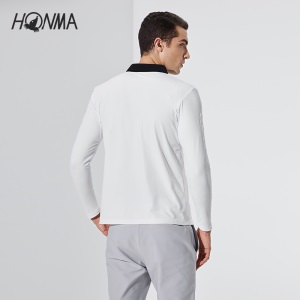 HONMA新款高尔夫男子长袖POLO衫T恤意大利进口面料绣花舒适