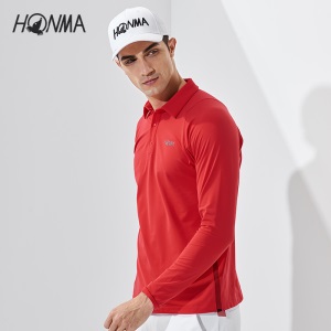 HONMA新款高尔夫男子长袖POLO衫意大利进口面料舒适弹力