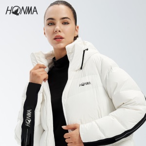 HONMA新款高尔夫男女中性长款羽绒服外套连帽防水消光设计