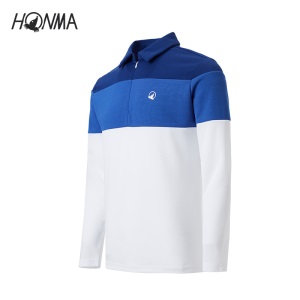 HONMA新款高尔夫男子长袖Polo简约撞色设计运动面料挺括版型