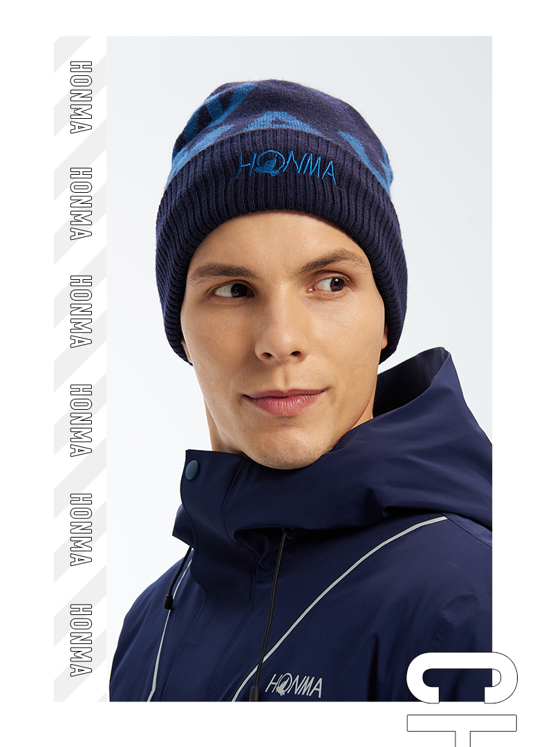 HONMA冬季新品高尔夫球帽男舒适透气保暖针织球帽